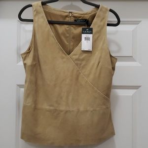 Ralph Lauren  Tan Blouse Size L. New!!